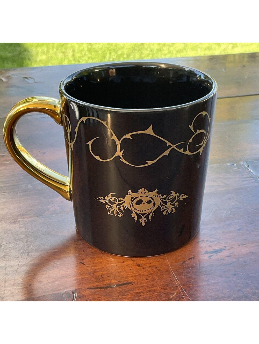 Disney Ceramic 16oz Jack Skellington Gold Handle Coffee Mug